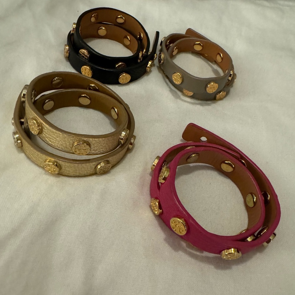 Tory Burch wrap logo bracelet bundle